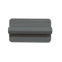 Gray plastic, 3D-printed object with a central ridge.