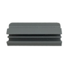 Gray, rectangular plastic end cap.