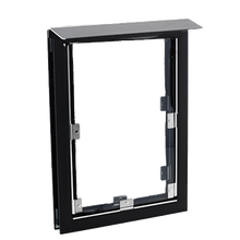 Black metal rectangular frame with a protective hood.