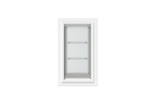 Front view of the white Endura Flap medium dog door.
