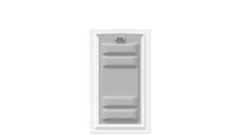 Locked front view of the white Endura Flap medium dog door.