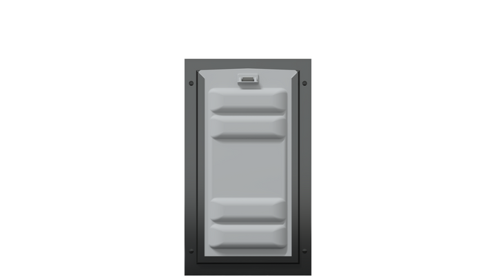 Locked front of the black Endura Flap medium single flap.