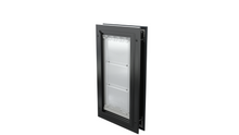 Closed black Endura Flap medium single flap, angled.