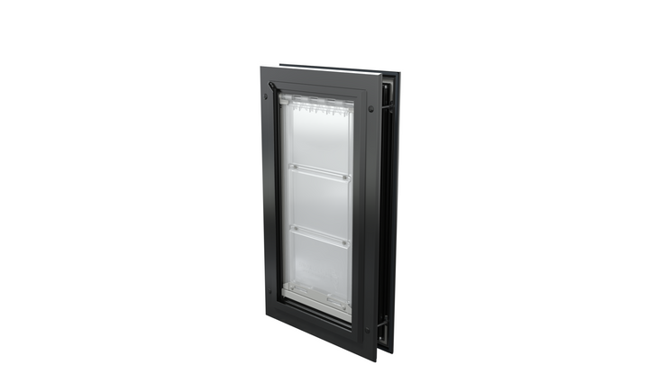 Closed black Endura Flap medium single flap, angled.