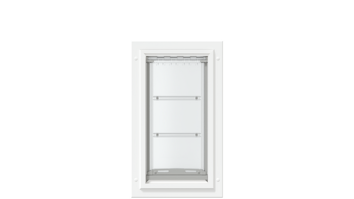 Front view of the white Endura Flap medium single flap.