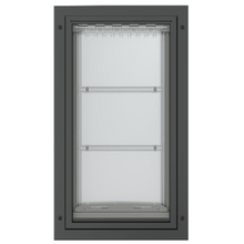 Black Endura Flap pet door, front view. Durable dog door.