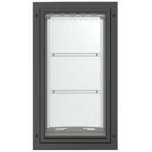 Black Endura Flap single flap, front. Energy efficient dog door.