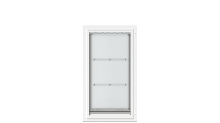 Front view of the white Endura Flap extra large door.