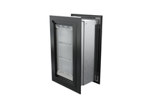 Angled view of a closed, black Endura Flap double flap wall mount pet door. This heavy duty dog door for wall provides excellent insulation.