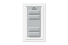 Front view of a white Endura Flap double flap wall mount pet door with the locking cover. This shows the added security of this wall dog door.