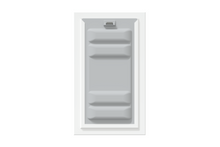 Front view of a white Endura Flap single flap wall mount pet door with the locking cover. This highlights the security of this endura flap.