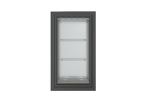 Front view of a black, double flap Endura Flap dog door for walls. This endura flap dog door is a great choice for pet owners needing extra insulation.