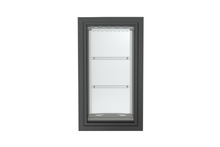 Front view of a black, single flap Endura Flap dog door for wall. This durable wall doggy door is a great option for your pet.