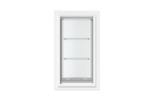 Front view of a white, single flap Endura Flap dog door for wall. Find the best dog doors for walls like this endura dog door.