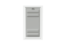 Front view of a white Endura Flap single flap wall mount pet door with the locking cover attached. This shows the security of this endura flap.