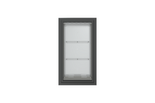 Front view of a black, double flap Endura Flap dog door for wall. This endura flap dog door is a top choice for pet owners with larger breeds.