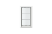 Front view of a white, single flap Endura Flap dog door for wall. This is a popular choice for pet owners seeking reliable dog doors for walls.