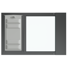 The black Thermo Sash 3e window cat door insert featuring the Endura Flap for sash windows