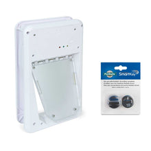 White PetSafe SmartDoor with included SmartKey batteries.