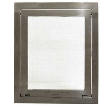 A square metal vent cover with a fine mesh.
