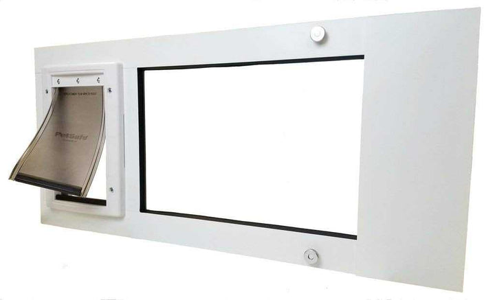 Custom Sash Window Pet Door with PetSafe Door