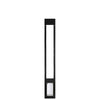 Black-framed glass sliding door insert with a pet door_Color_Black