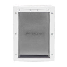 A white PetSafe pet door, front view.