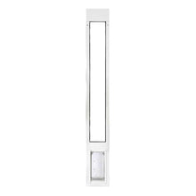 White sliding glass door dog door insert.
