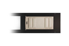 A black frame surrounds a rectangular container with ridges and a handle.