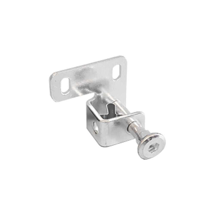 A silver-colored metal bracket with a bolt.