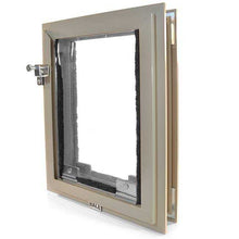 A Hale brand pet door is angled on a white background.