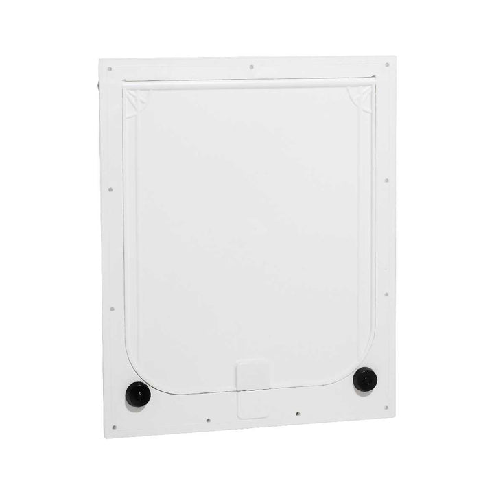 A white rectangular access door.