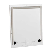 White plastic pet door on white background.