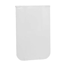 White plastic panel on a white background.