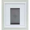 A dog door installed in a wall._Color_White