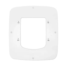 White, square device mount with rounded corners and a rectangular opening.