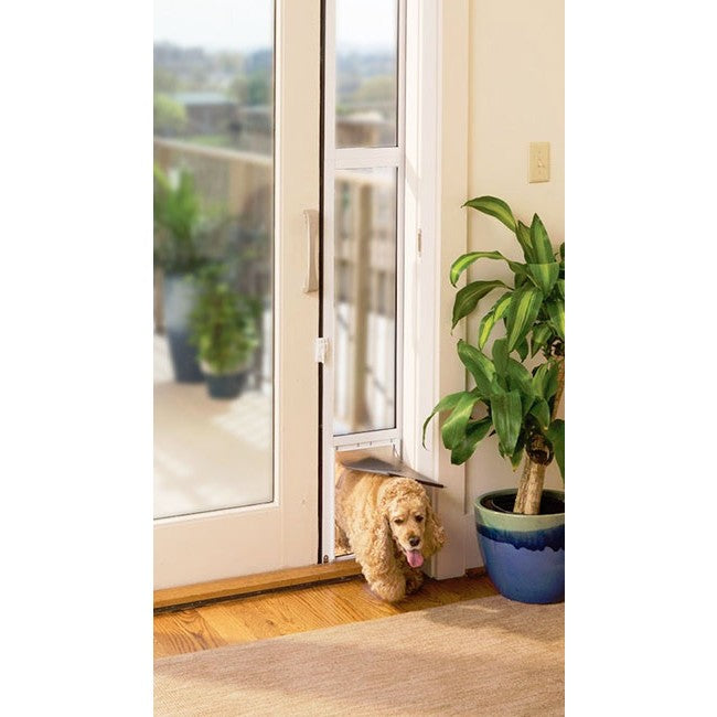 Petsafe Freedom Patio Panel Pet Door - Large/Tall White Frame dog kennel