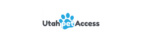 Logo for Utah pet Access with a blue paw print.