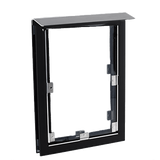 Black metal frame with a top overhang, viewed at an angle_Color_Black