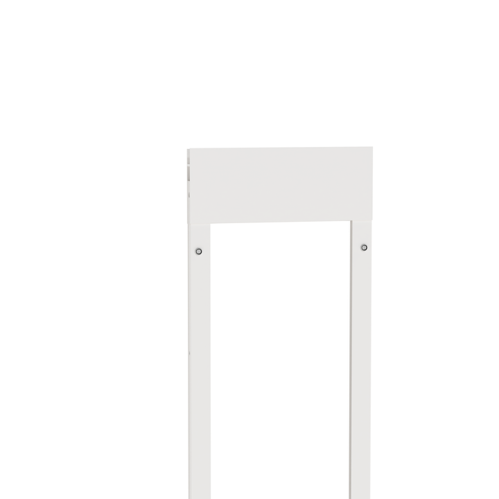 White Dragon single flap pet door for aluminum sliding glass doors, top view. Two-piece flap design for improved insulation and energy efficiency.