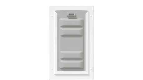 White Endura Flap door with lock, front. Locking dog cat door.
