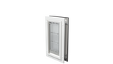 White Endura Flap door, closed angle. Weather resistant dog door.