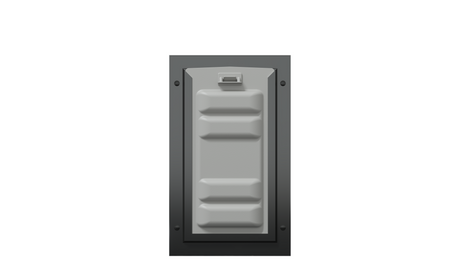 Locked front view of the black Endura Flap single cat door.