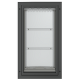 Black Endura Flap pet door, front view. Durable dog door.