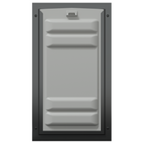 Black Endura Flap door with lock, front. Locking doggie door.