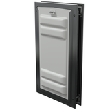 Black Endura Flap door with lock, angled. Secure pet access.
