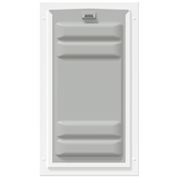 White Endura Flap door with lock, front view.