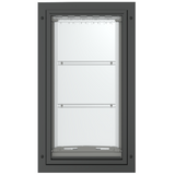 Black Endura Flap single flap, front. Energy efficient dog door.