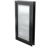 Black Endura Flap single flap, closed angle. Insulated pet door.
