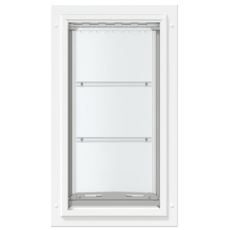 White Endura Flap single flap, closed, front.